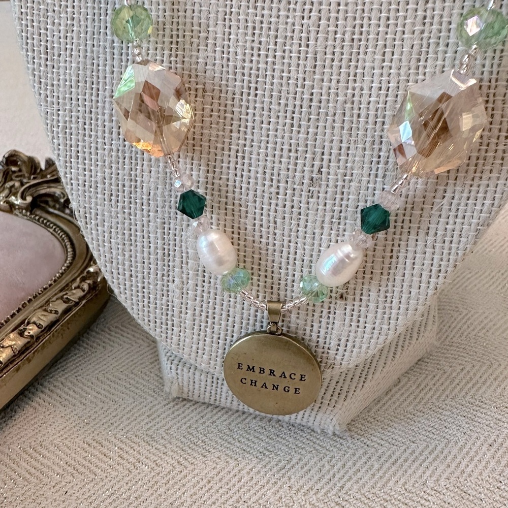 Handmade 2pc Necklace & Bracelet Set Enamel Butterfly Vintage Lamp Work Beads - Picture 10 of 16